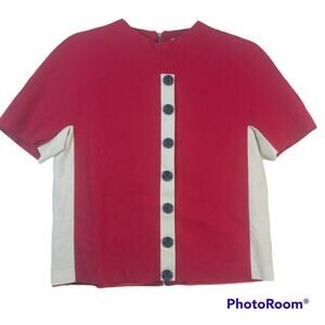 Alices Pig Red Retro 1960s-style Buffy’s Beatnik Artsy Top Size 2